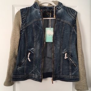Denim hoodie jacket